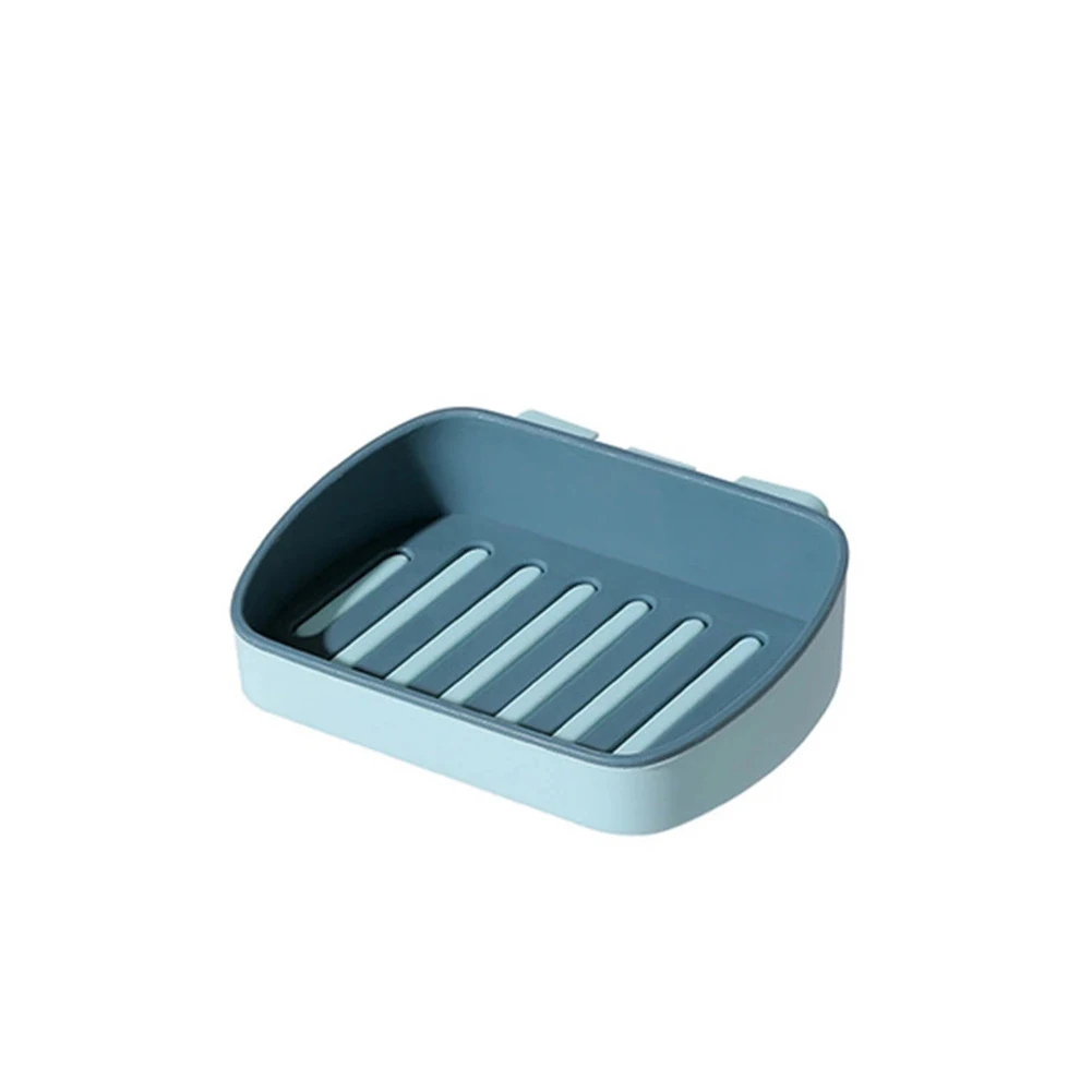 Wall Mounted Self Adhesive Soap Sponge Dish No Drilling Soap Storage Shelf For Bathroom Convenient Practical Eco-Friendly Tool