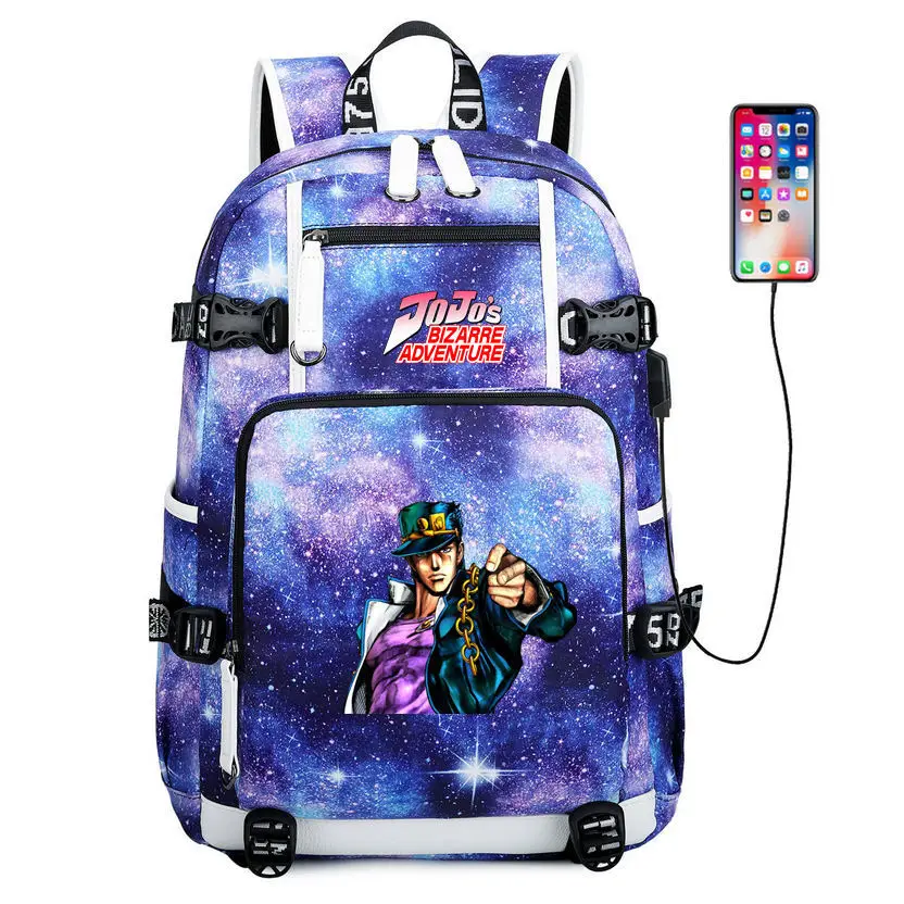 4 JoJos bizare Adventur Наплечная Сумка модная школьная сумка jorno зарядка через usb тканевый рюкзак для ноутбука рюкзак для путешествий для подростков - Цвет: 4