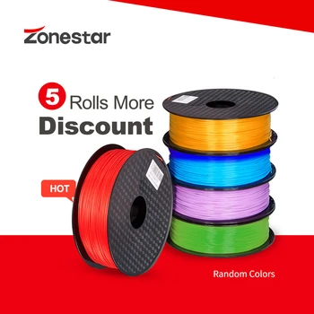 

5KG PLA Filament Free Shipping From Russia ZONESTAR 1.75mm Plastic Consumables Material 28 Colors 3D Printer 1KG/Roll