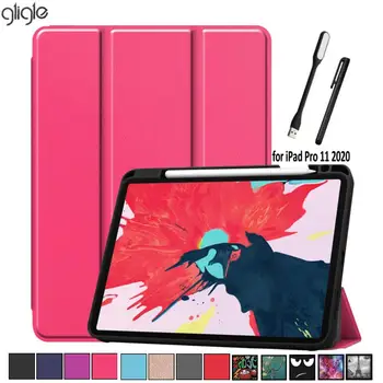 

GLIGLE Slim case for iPad Pro 11 2020 cover shell with pencil slot built in universal smart case for ipad pro 11 2018+Gift