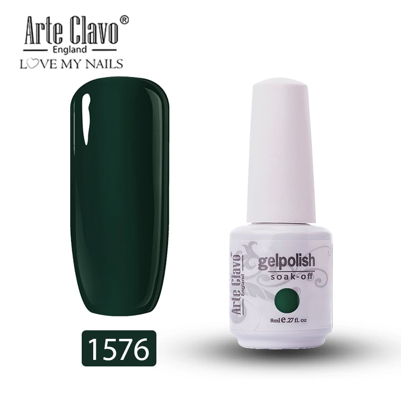 Arte Clavo Гель-лак для ногтей Светодиодный УФ 85 цветов 8 мл Esmalte Soak Off Base Top Coat праймер Гель-лак для ногтей маникюр - Цвет: 1576