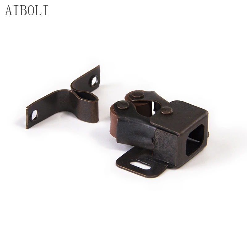 Furniture Door Stoppers Cupboard Cabinet Door Roller Latch Twin Double Catches with Striker and Screws