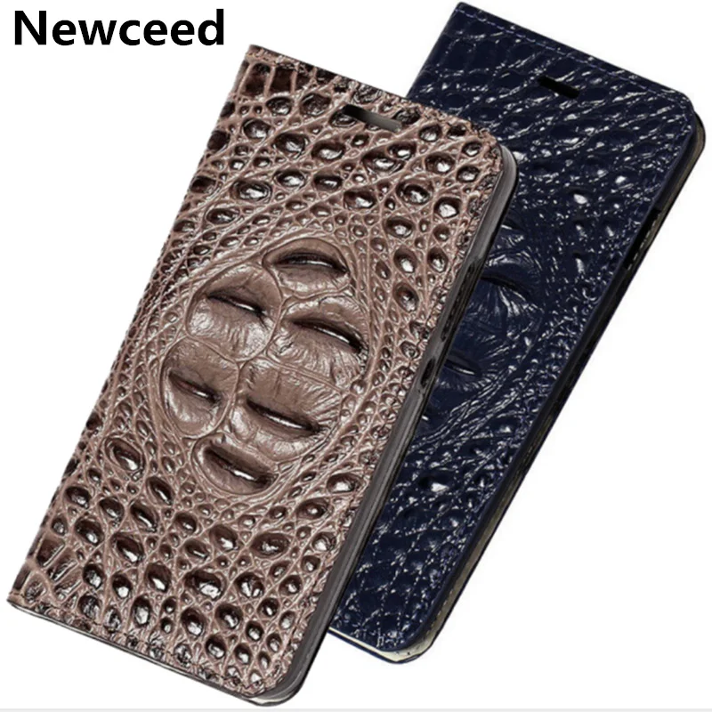  Crocodile Pattern Genuine Real Leather Flip Phone Cover For Apple iPhone 8 Plus/iPhone 8 Pouch Case