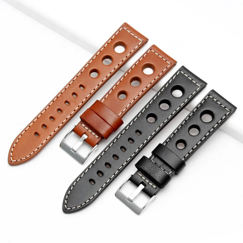 

Genuine Leather Watchband for Galaxy Watch Strap 20mm 22mm 24mmBlack Brown Watch Band Tissote Timex Omega Wrist Bracelets