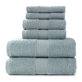 

Thick Bath Towel Suit Three-piece Suit Bathroom Cotton Soft Absorbent Towels Wrap Adult Women and Men Towel 3pieces Set