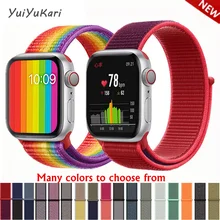 Нейлон pulseira для apple watch band 4 44 мм 40 мм(iwatch 5) apple watch 3 2 1 ремешок 42 мм 38 мм дышащий браслет ремень аксессуары