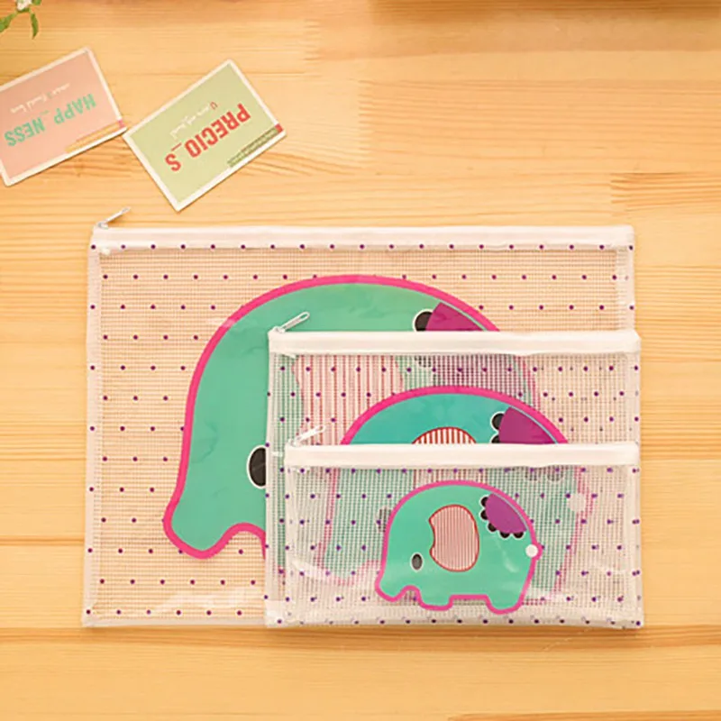 

1pc File Bag Transparent PVC File Folder Document Filing Bag New Stationery Bag for student kids pencil case box