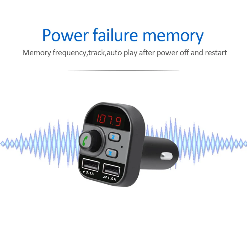 1 шт. Bluetooth 5,1 автомобильный беспроводной fm-передатчик MP3 радио адаптер автомобильный комплект 2 USB зарядное устройство Автомобильный MP3-плеер автомобильные аксессуары