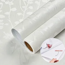 Off-white Leaves Peel and Stick Wall Sticker White Embossing Contact Paper  Self-Adhesive Removable Waterproof Wallpaper Decor