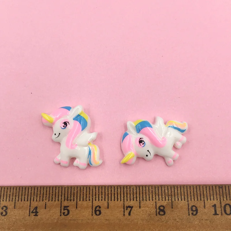100Pcs Resin Kawaii Colorful Unicorn Flatback Cabochon Stone Scrapbooking DIY Embellishments Crafts Decoration Parts Wholesale