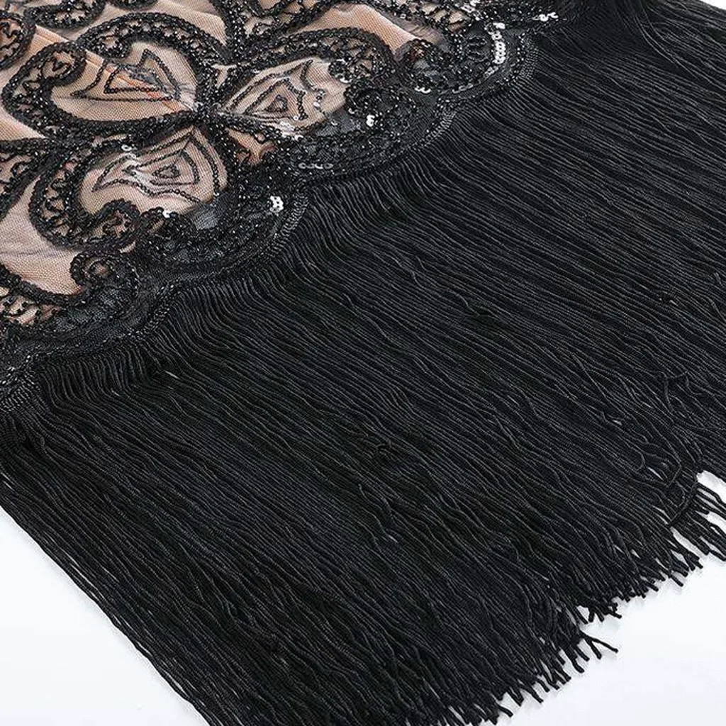 Robe hiver femme женское платье 1920s Шаль Обертывание Арт Деко блесток Арт Деко Хлопушка зимнее платье без рукавов vestidos ropa