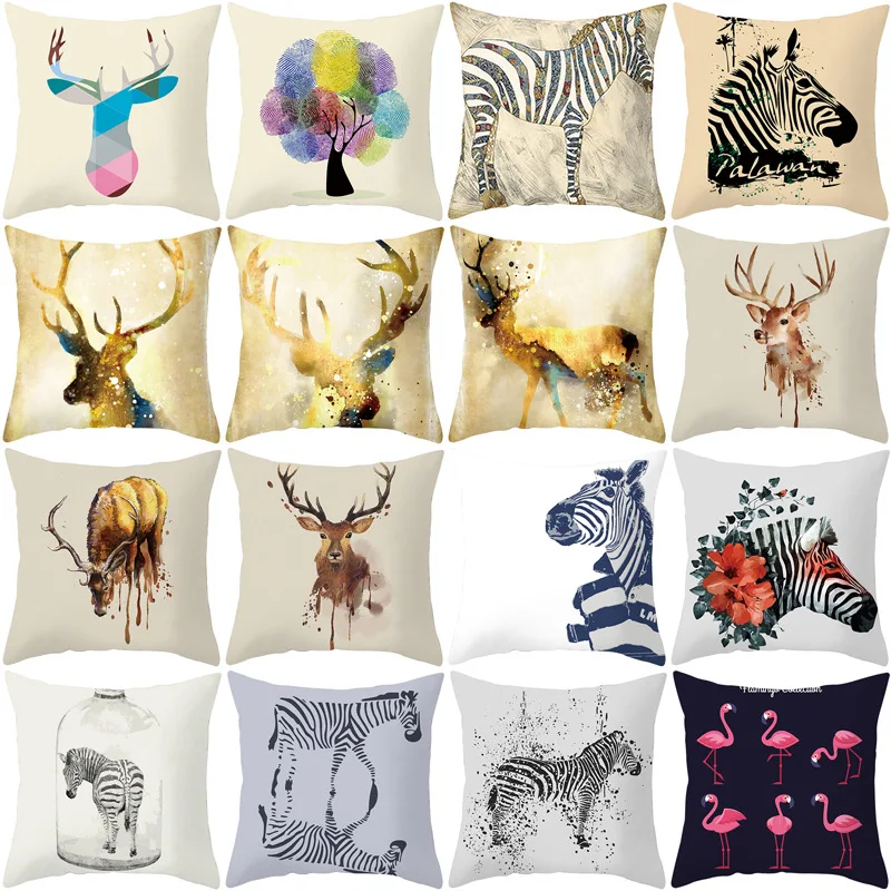 

Wholesale New Year Christmas Decorations for Home Pillowcase Navidad Natal Hot Explosions Household Items Peach Skin Pillowcase