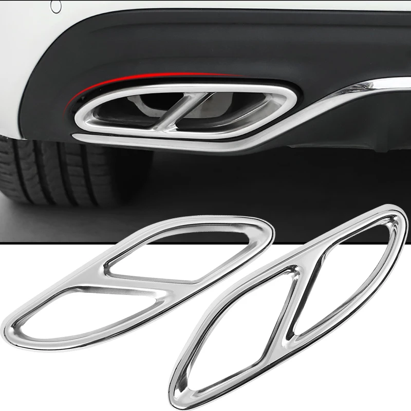 Car Vent Hole Cover Sticker Rear Muffler Exhaust Pipe Cover For Mercedes-Benz AMG A B C E GLC W176 W212 W205 W213 Trunk Sticker