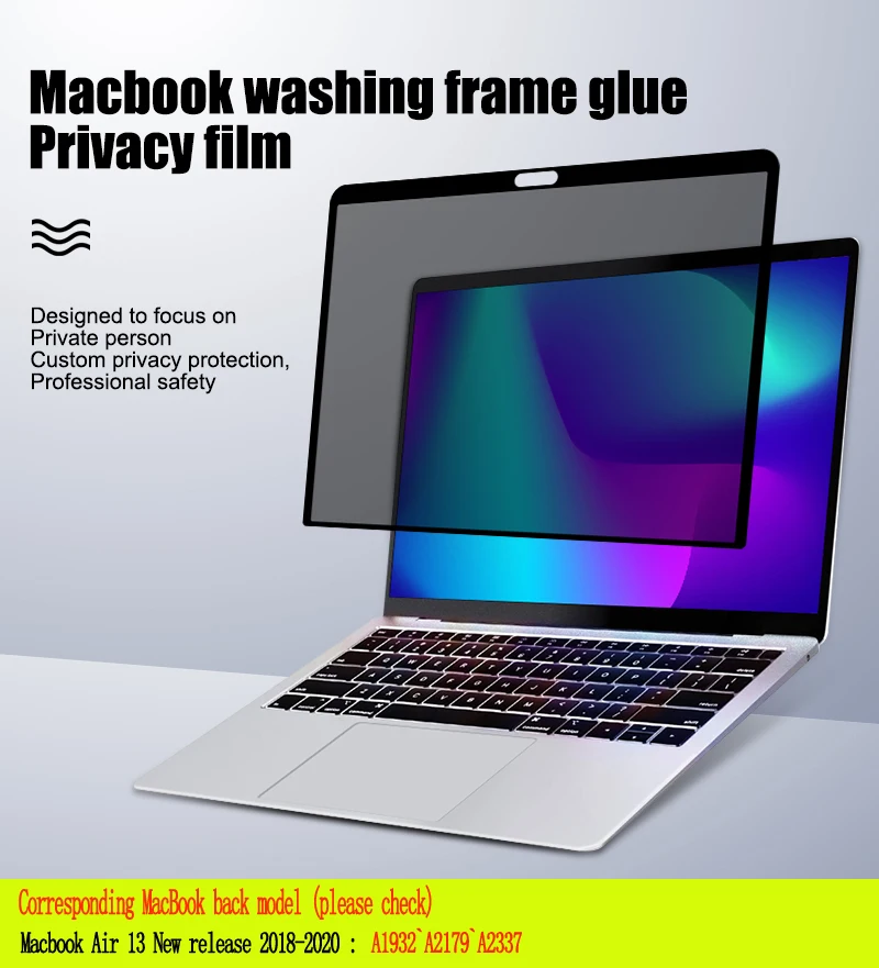 Filtro Privacy Anti Spy Pet Screen Pellicola Protettiva Per Macbook 2020 M1 A2337 2018 2019 Air 13.3 Pollici Con Touch Id A1932 A2179