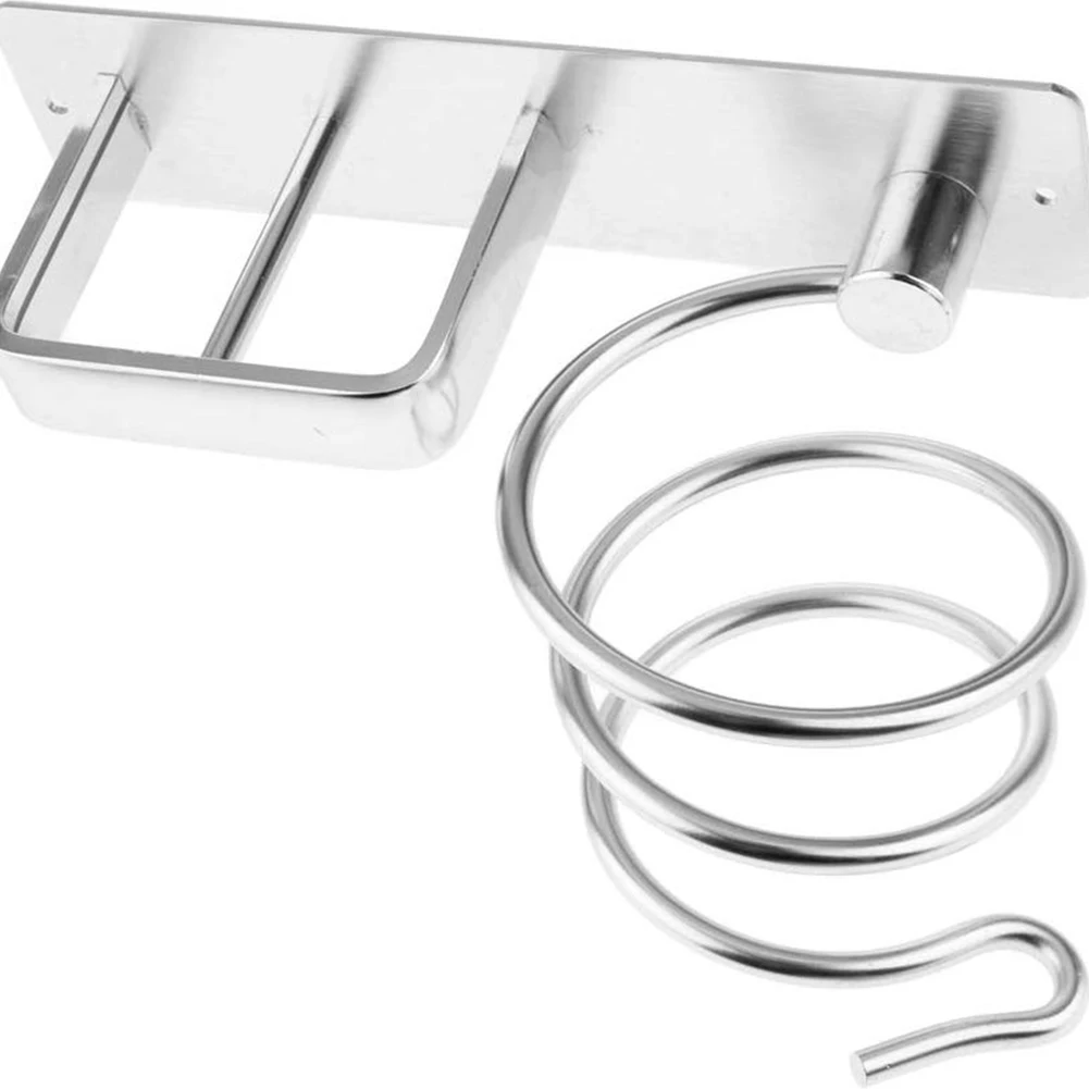 Punching Free Practical Wall Mounted Stand Hair Dryer Holder Shelf Tools Rack Hanger Spiral Design Durable Organizer Bathrooms