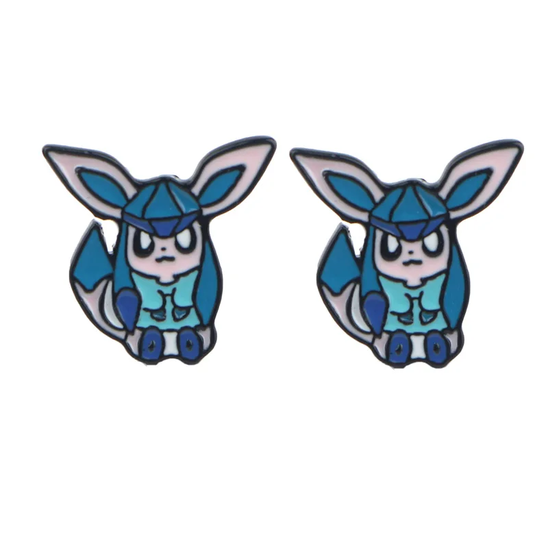 P4189, 20 пара/лот, милый пирсинг для уха Eevee Elf, Детские милые серьги-гвоздики для женщин, эмалевые серьги, ювелирные изделия, подарки для девочек