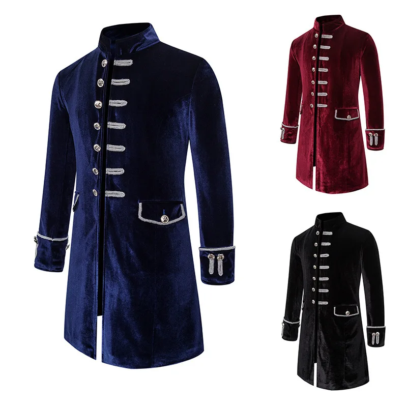 

2019 New Style MEN'S Trench Coat Suede Men Fashion Handsome Mid-length Trench Coat Coat