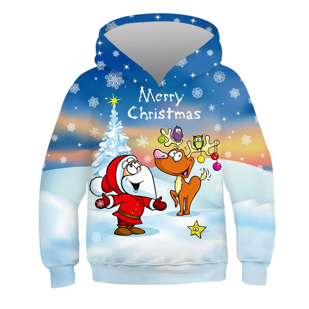 

2020 Fashion Ugly Christmas Sweater Women Christmas Sweater Santa Claus Child Ugly Novelty Snowman 3D Sweater hooded sweater
