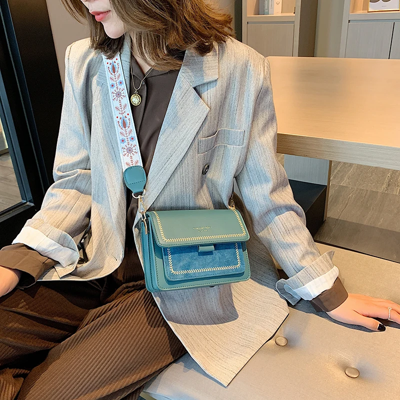 Новые мини сумки женские модные ins ультра огонь Ретро Широкий плечевой ремень сумка мессенджер кошелек простой стиль сумки через плечо