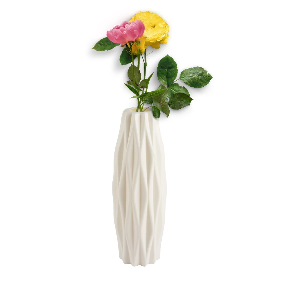Скандинавский стиль пластиковая ваза белый имитация керамический цветочный горшок Цветочная корзина ваза украшение домашнего декора - Цвет: 2