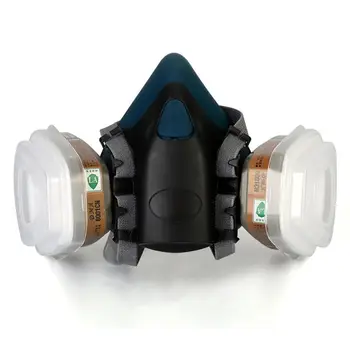 

Anti-saliva Dust-proof Half Face Respirator Dust Gas Mask for Painting Spray Pesticide Chemical Smoke Fire Protection