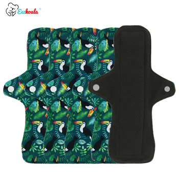 

Eezkoala Eco-friendly Cloth Menstrual Pad FashionPattern Polar Fleece sanitary pad reusable Good absorbent Mama pad 5 pcs