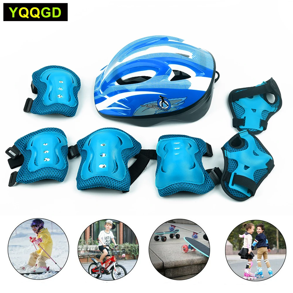 Kids/Boys/Girls Safety Roller Skating Bike Helmet Knee Elbow Protective Gear Set 