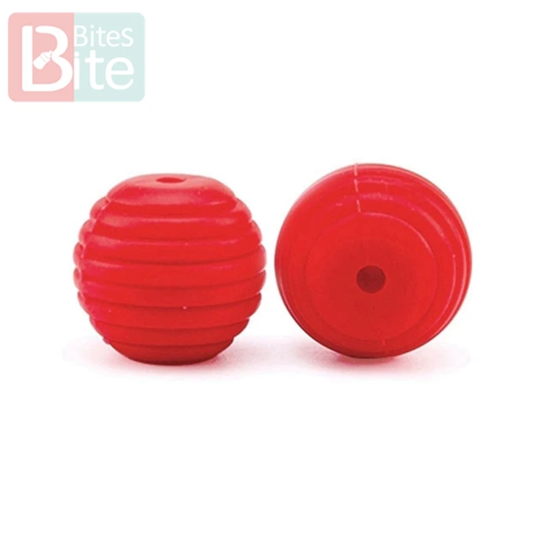 Red Lassen sie machen Silikon Perlen beiringe 15 мм 20 stumucke DIY Gewinde Silica Perlen BPA FREI 4-6 Monate spirale пищевой силек - Цвет: Red