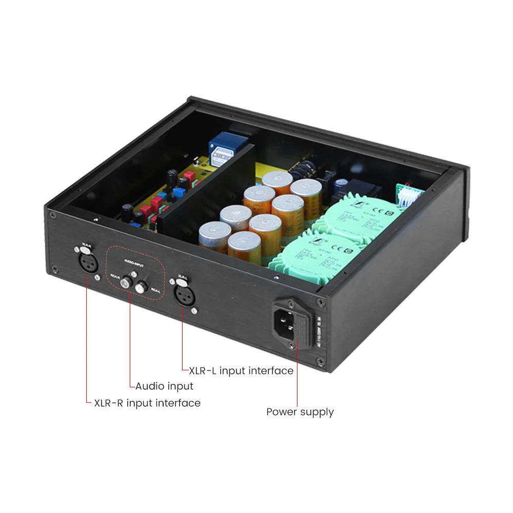 BRZHIFI E300MK2 Hifi Headphone Amplifier Audio Balance Stereo Earphone Home Amplifier XLR RCA Input With ALPS27 Potentiometer