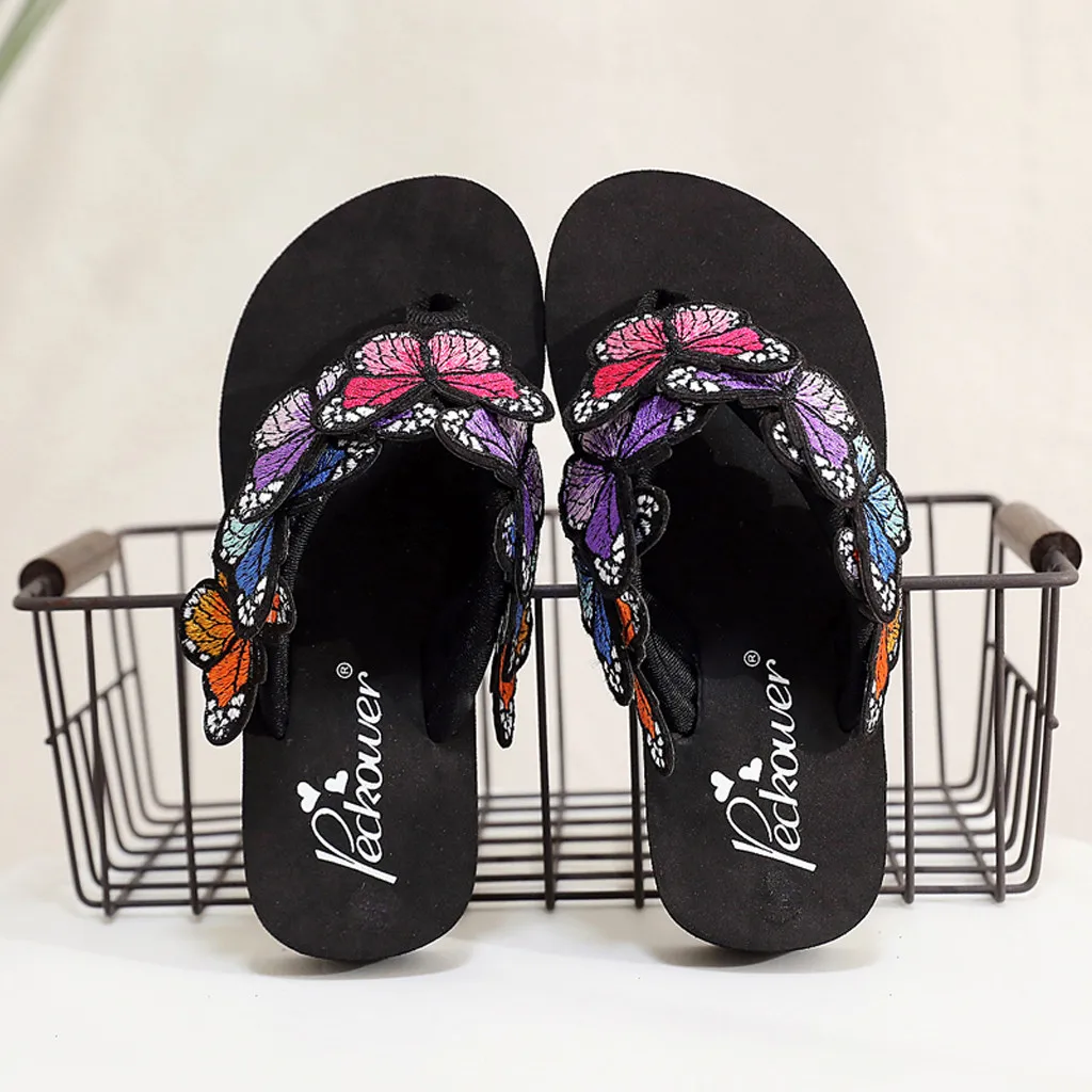 Butterfly Kids Indoor Slippers Toddler Girls Beach Wear Sandals Family Summer Home Flip Flops Baby Bohemian Casual Shoes