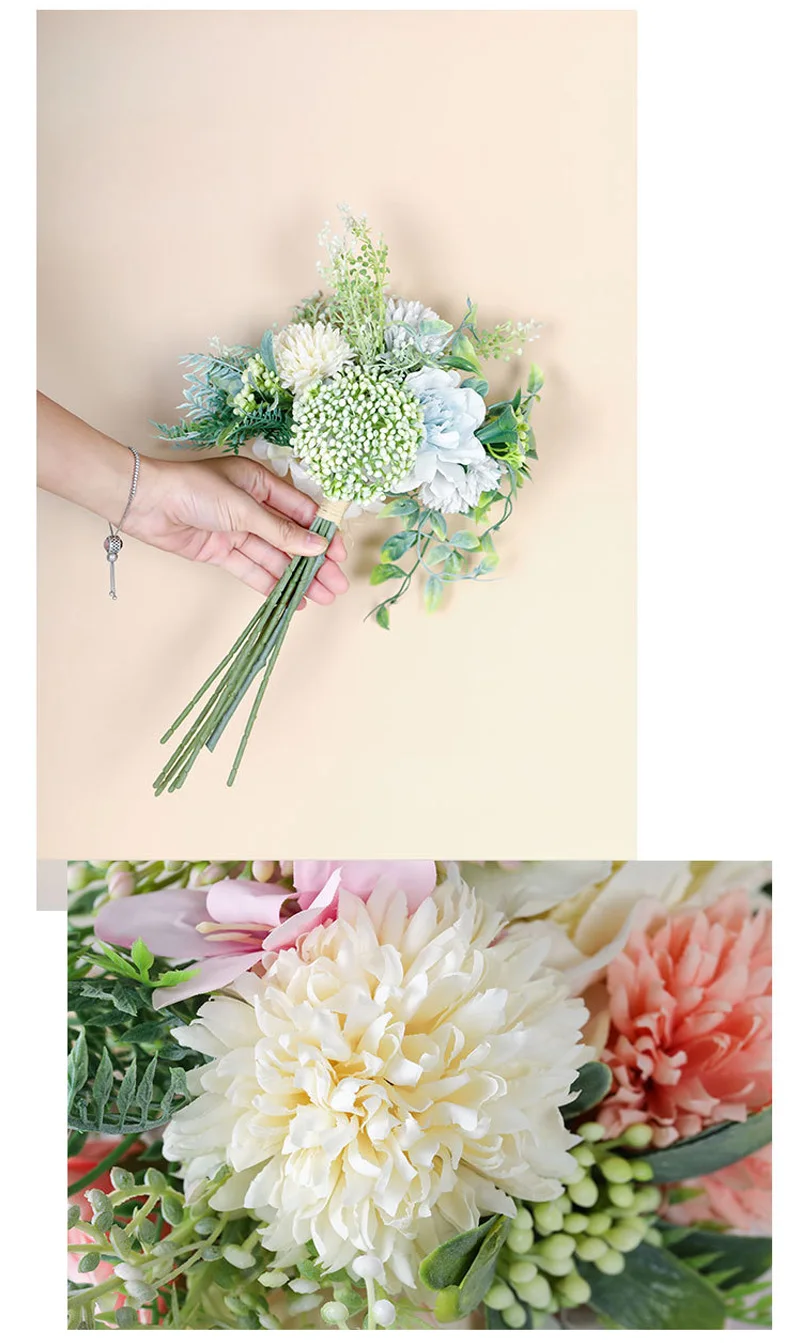 Strongwell Искусственные розы Букет гортензии Искусственные цветы растения бонсай INS Свадебный декор поддельные цветы скандинавские украшения для дома