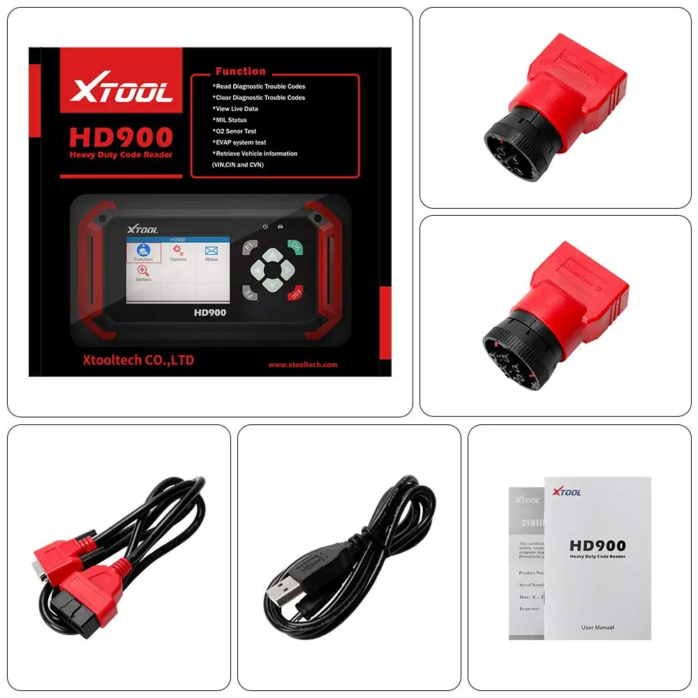 XTOOL HD900 CAN Bus двигатель OBDII код считыватель Авто диагностическое устройство инструмент Автомобильный сканер сверхмощный грузовик инструмент для диагностики дизельных двигателей