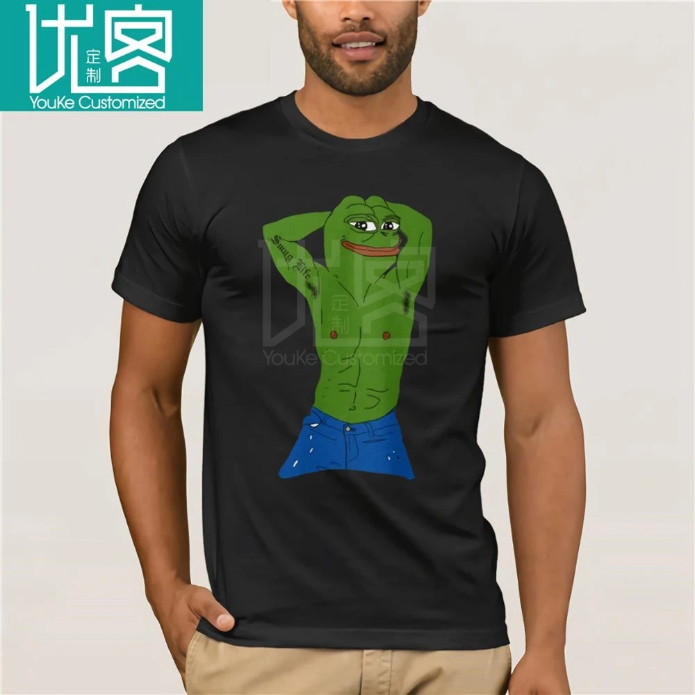 

Pepe The Frog Meme Men's T Shirt Black Men T Shirt Print Cotton Short Sleeve T-Shirt Tee Shirts Men O-Neck Tees