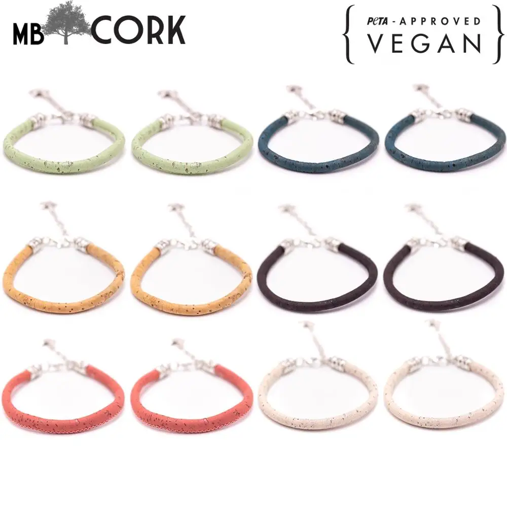 5MM round colorful cork cord Handmade bracelet BR-01-MIX-12 | Украшения и аксессуары