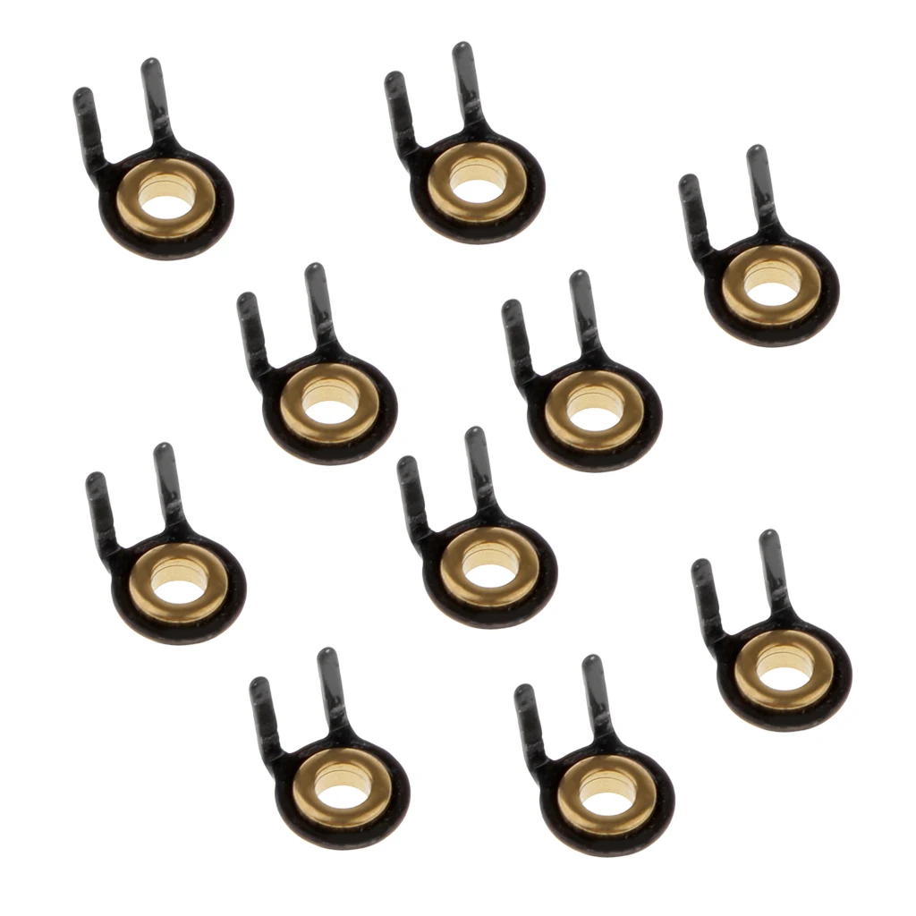 10 Pieces Stainless Steel Double Leg Fishing Rod Guides Tips Ring Repair Kit Inner Diameter 2mm DIY Rod Building Accessories