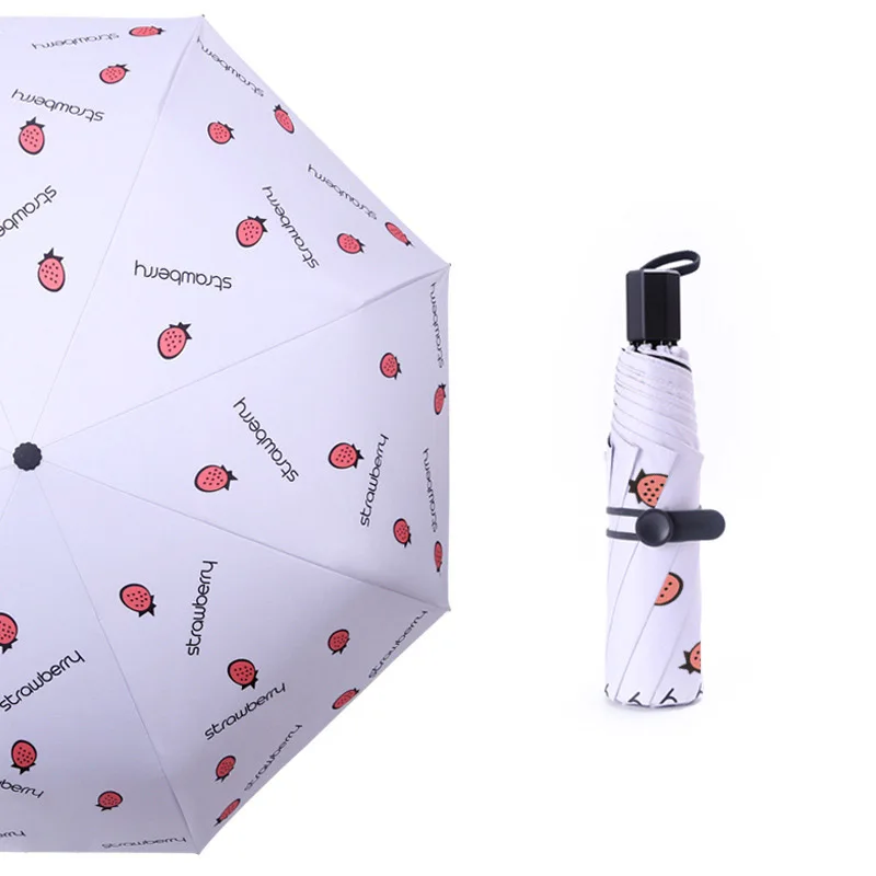 YADA High Quality Cartoon Umbrella Rain Women uv Strawberry Fruit Umbrella For Women Windproof Cute Umbrellas Female YS200012