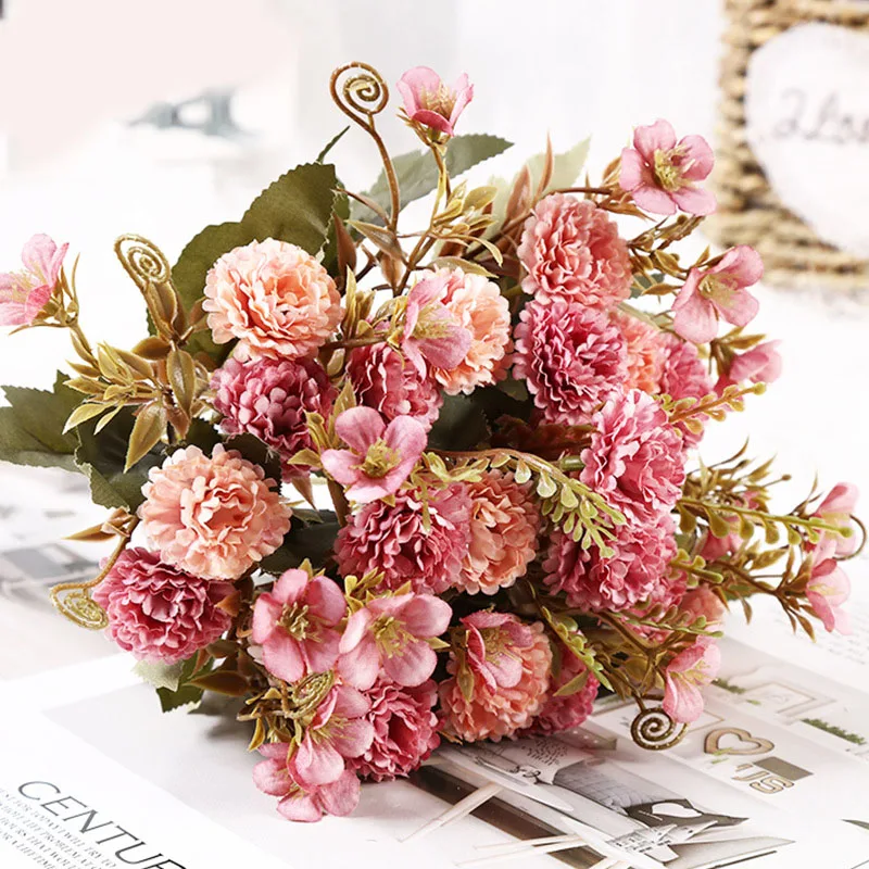 15 Head Artificial Fake Silk Tulips Flower Plant Home Wedding Bouquet DIY Decor 