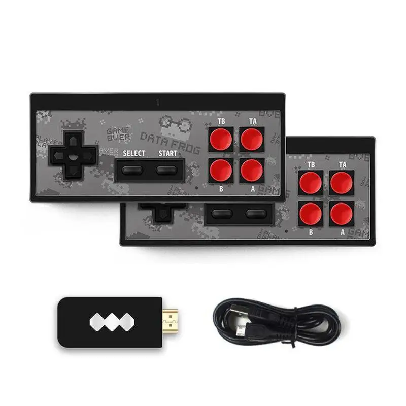 Встроенный 600 Ретро видео Игровая приставка 4K USB Беспроводной 8 бит футболки с принтами на тему классических игр мини Беспроводной консоли AV Выход двойной геймпады