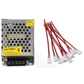 

1x Power Supply Driver for LED Strip Light & 10Pcs PCB Cable 2 Pin LED Strip Connector 3528 Single Color Adapter 8mm