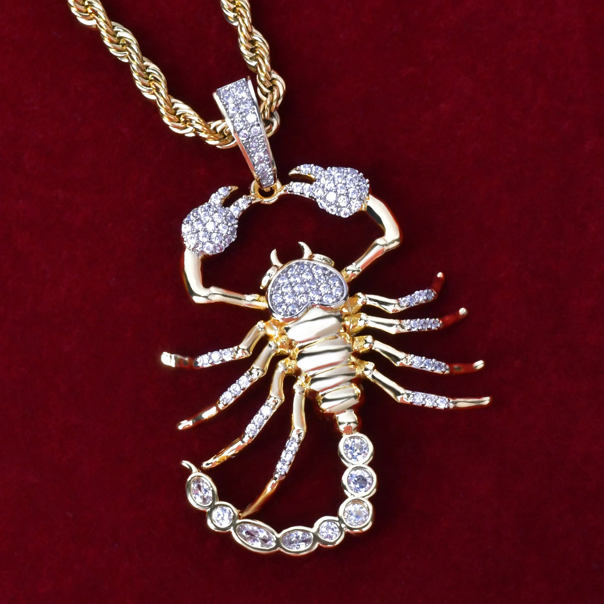 Animal Scorpion Pendant Necklace Men's Women Hip Hop Jewelry 3