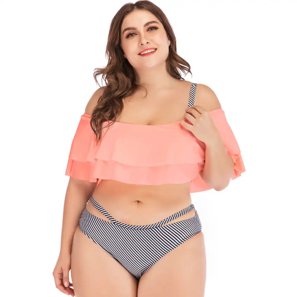 off the shoulder swimsuit top plus size