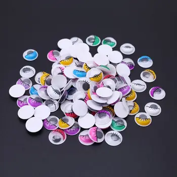 

100pcs Mixed Color Self Adhesive Eyes with Eyelashes for Doll Bear Stuffed Toy DIY Craft 6mm/7mm/8mm/10mm/12mm/15mm/18mm/20mm