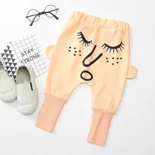 Модные брюки на подкладке для мальчиков и девочек; сезон осень-зима; удобные мягкие хлопковые штаны-шаровары с принтом для повседневной носки