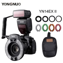 Yongnuo YN14EX II Macro LED Ring Flash Light  M TTL Flash with 4 Adapter Ring for Canon 5D4 1DX2 5Dsr 750D 6d2 DSLR Camera