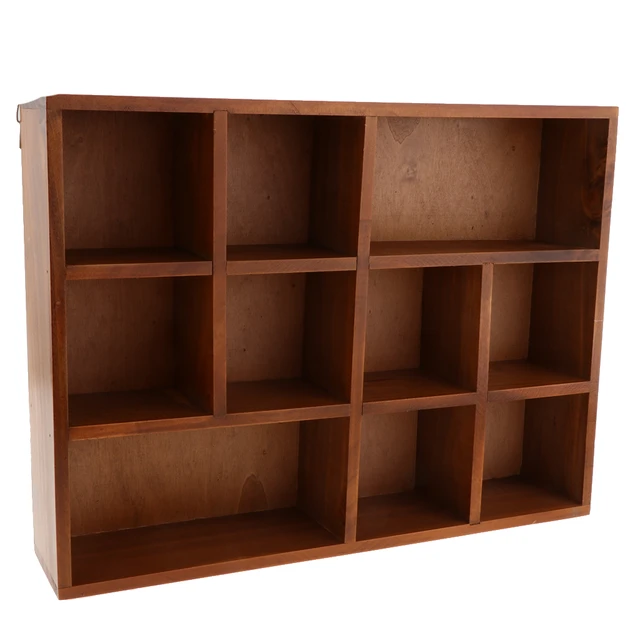 2-Layers Wooden Wall Shelf wood Color Book Storage Home