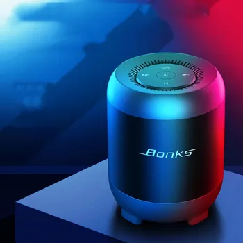 

Bluetooth 5.0 black and white speaker with TF playback, wired playback, subwoofer, TWS wireless speaker, portable sound column