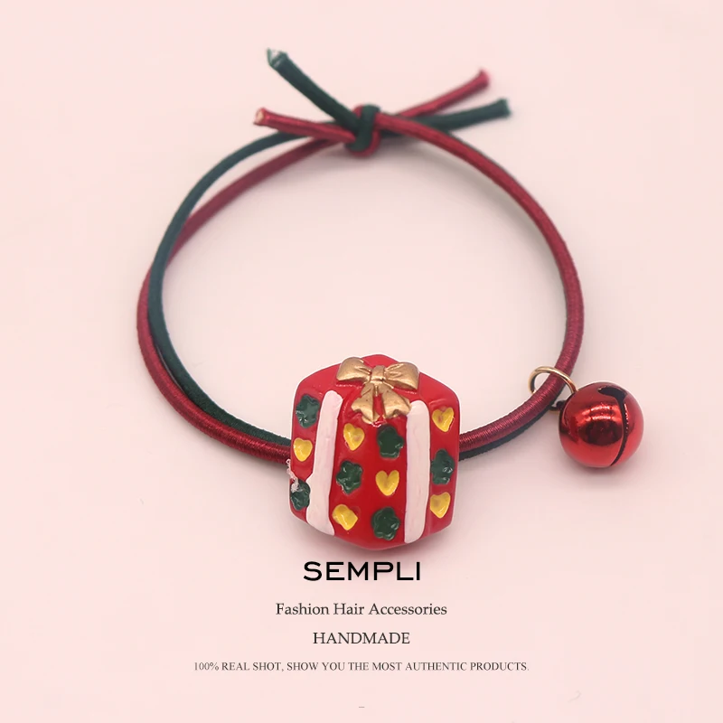 Gift Box 1 Sempli, 22 вида, высокие нейлоновые резинки, рождественский сезон, колокольчик, эластичные резинки для волос, для женщин, девочек, Санта Клаус, Рождественская елка, головные уборы - Цвет: Gift Box 1