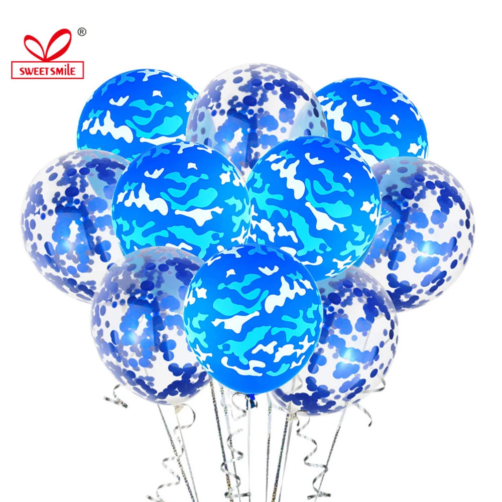 12inch Camouflage Color Latex Balloon Blue Green Ballon Happy Birthday Decorations Wedding Air Ball Anniversaire Party Supplies Ballons Accessories Aliexpress