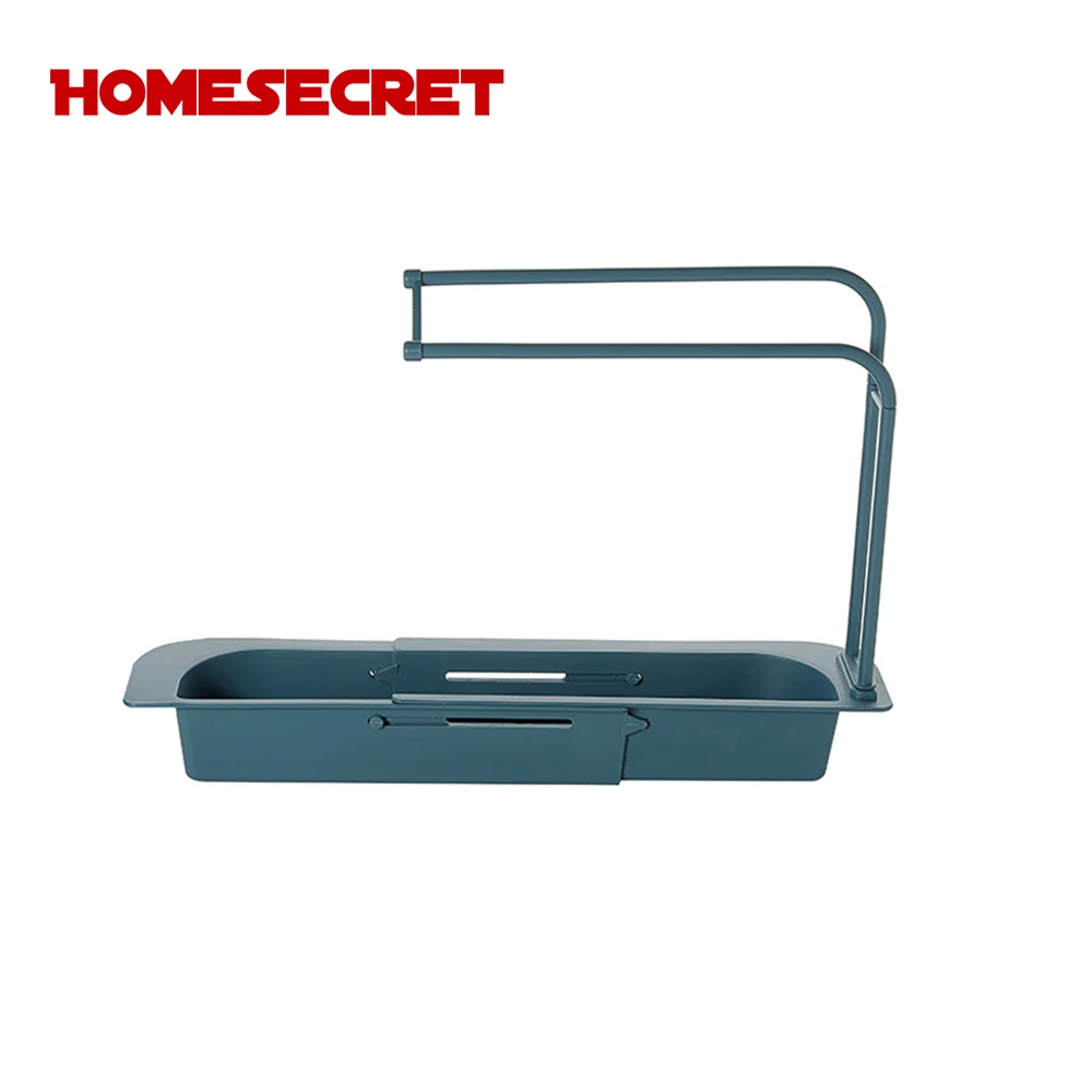 

Adjustable Sink Storage Rack Telescopic Drain Shelf with Basket Fit for Soap Sponge Bathroom Holder Niche Kitchen Accessories