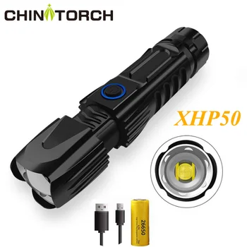 

Rechargeable Tactical Flashlight Ultra Bright XHP90 Powerful Flashlight Torch Waterproof Outdoor Zoom Camp Hiking Torch Light